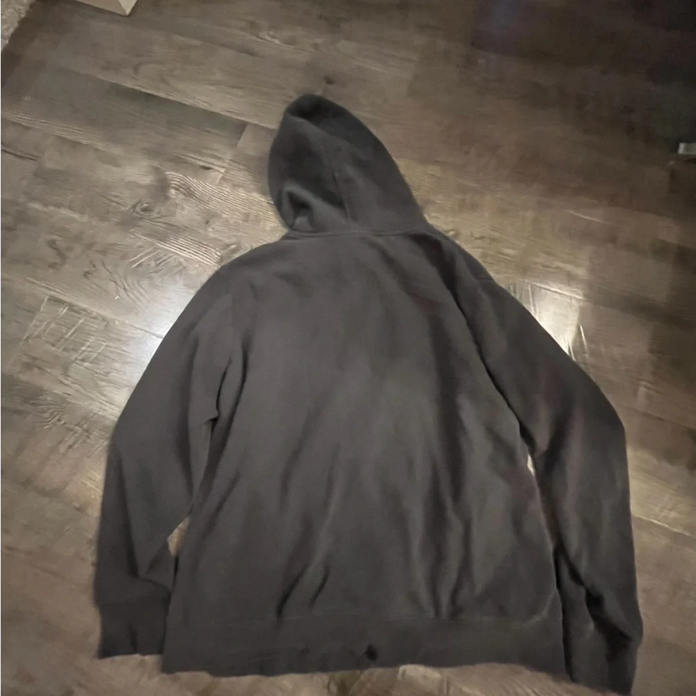 The North Face Men's Charcoal and Red Hoodie